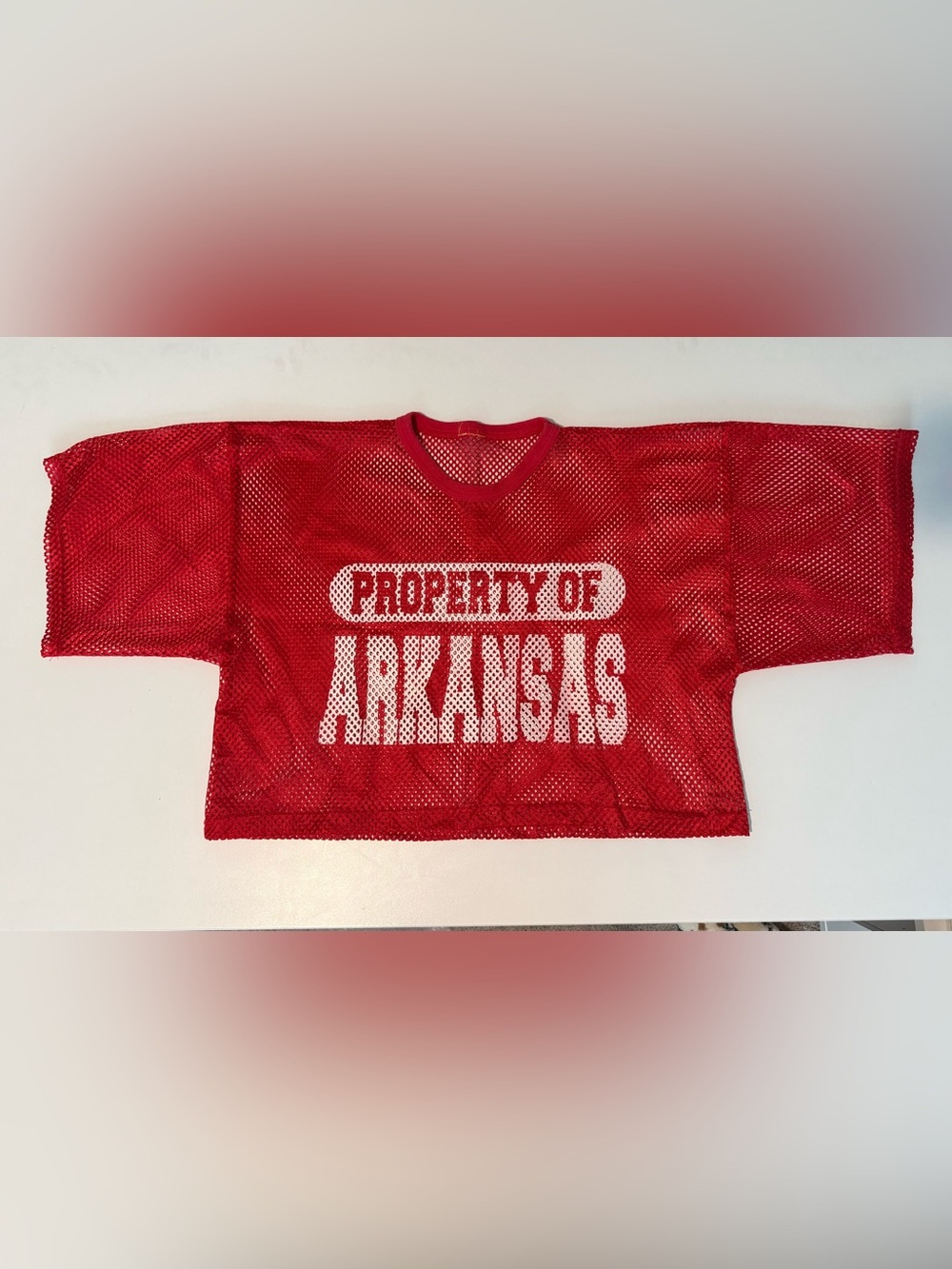 Vintage Arkansas Crop Red and White Practice Jersey